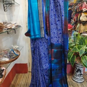 Hand Block printed High quality Pure Katan Silk Sarees with BP.