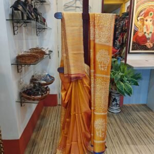 Hand Block printed High quality Pure Katan Silk Sarees.